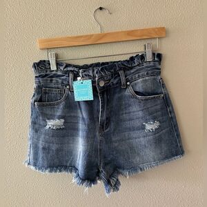 NWT Hayden Los Angeles High Waisted Distressed Denim Jean Shorts Size M